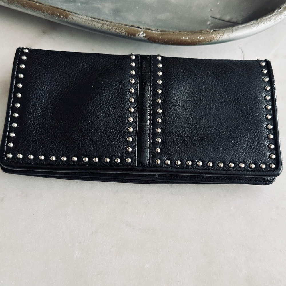 Brighton Black Leather Wallet with Silver Accents - Picture 6 of 7